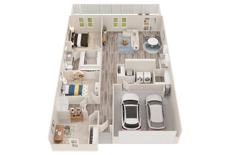 Floor plan for 3 beds, 2 baths, 1589 sqft